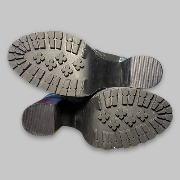 Steve Madden Women’s Green Satin Heel Boots with Embroidered Patch - Size 6.5M - Picture 6 of 6